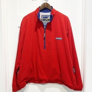 Sperry Top Sider Red 1/4 Zip SweatsHirt Sweater